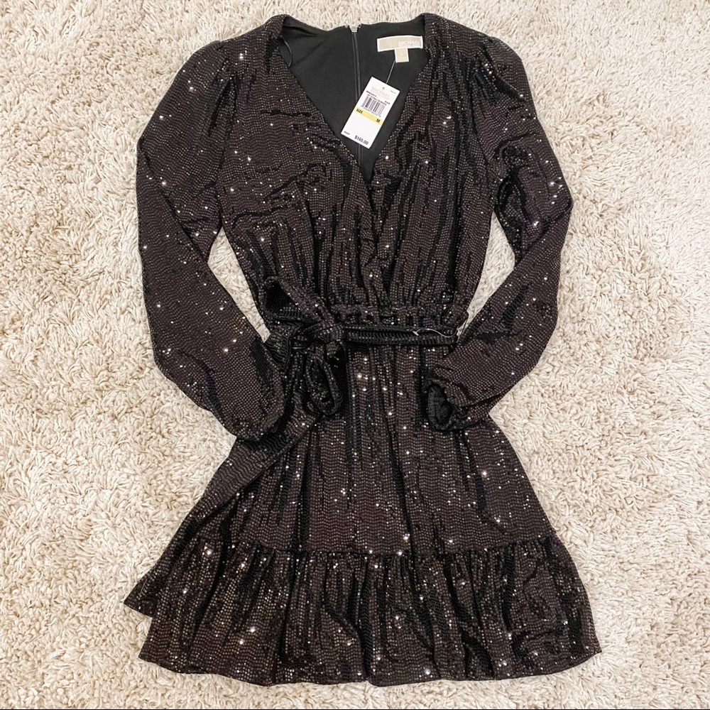 Mirror Dot Matte-Jersey Crossover Dress